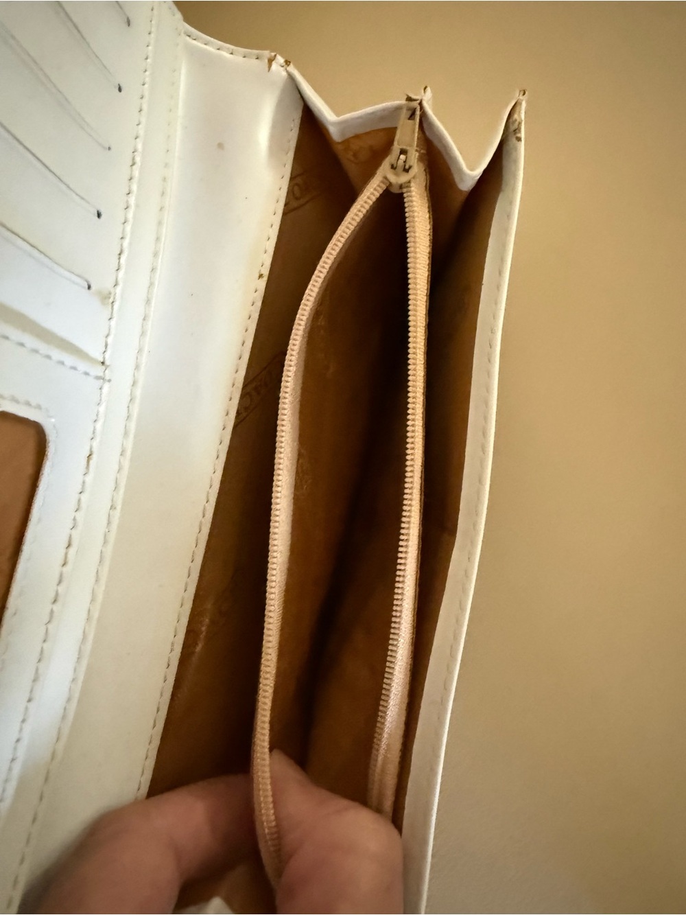 Coach Continental Wallet in Brown with White Trim - Picture 6 of 6